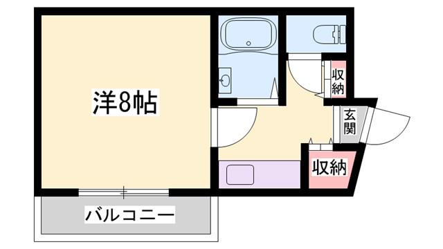フレシール土山(1K/2階)の間取り写真