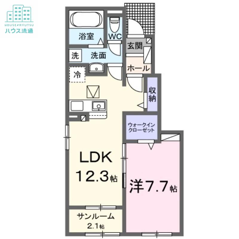 TKYヴィレッジB(1LDK/1階)の間取り写真