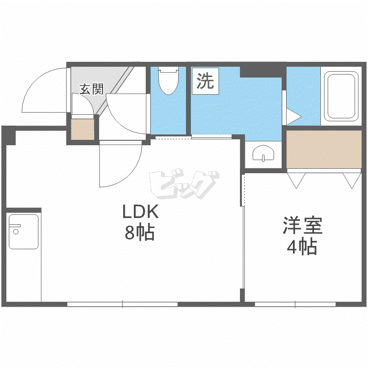 ラフィーネ西町北(1LDK/3階)の間取り写真