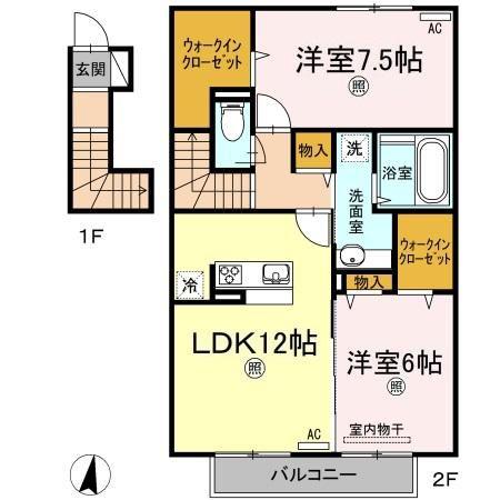 D-ROOMMG(2LDK/2階)の間取り写真