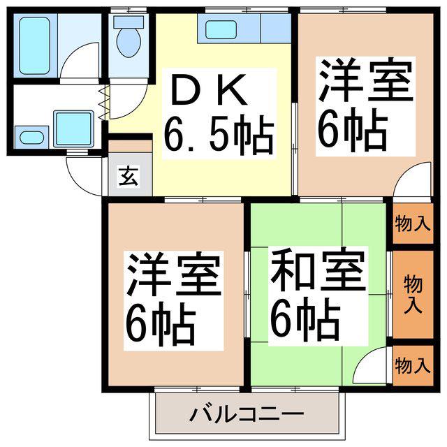 メゾンオカムラ(3DK/2階)の間取り写真