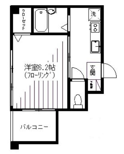 ヴァジュラート南大塚(1K/4階)の間取り写真