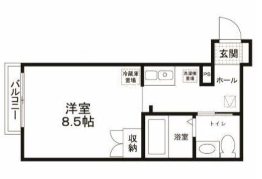ソラナ谷中(ワンルーム/1階)の間取り写真