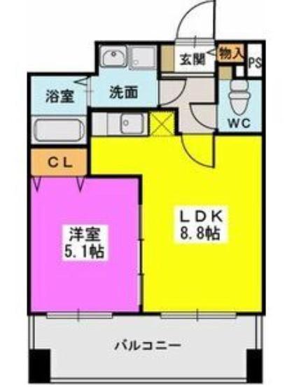 ラヴィ ヌーヴォ(1LDK/4階)の間取り写真