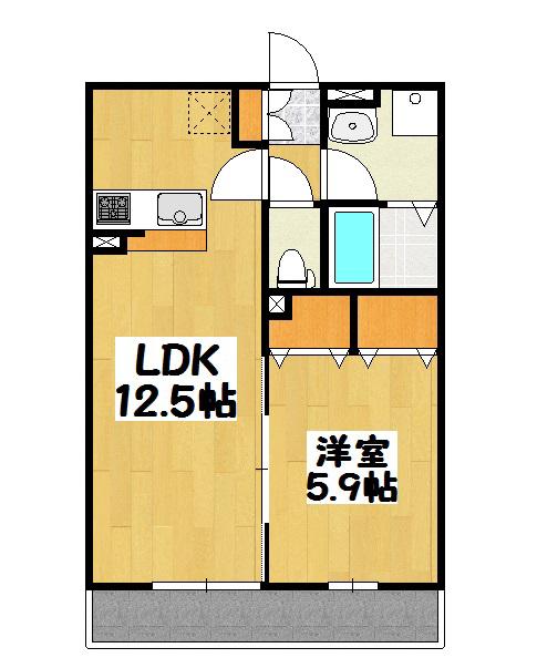 ミラベル(1LDK/1階)の間取り写真