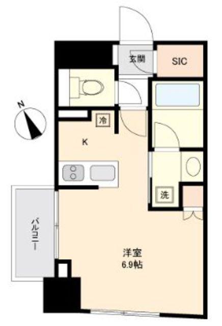 プライマル杉並方南町(ワンルーム/1階)の間取り写真