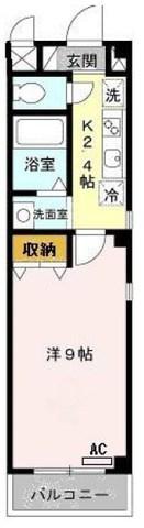 モンターニュロンドⅡ(1K/2階)の間取り写真
