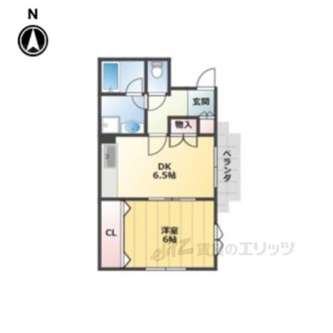 カーサビアンカ(1DK/5階)の間取り写真