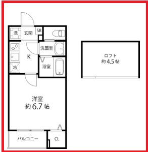 ティーズクォーレ六町II(1K/3階)の間取り写真