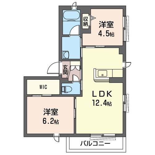 グリーンステージ(2LDK/2階)の間取り写真