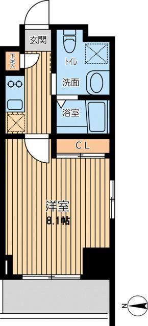 S-FORT小田原栄町(1K/2階)の間取り写真