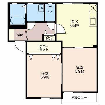 キャトル セゾン(2DK/1階)の間取り写真