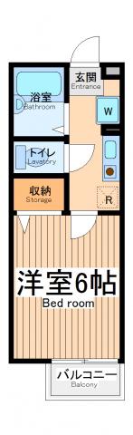 エスポワール(1K/2階)の間取り写真