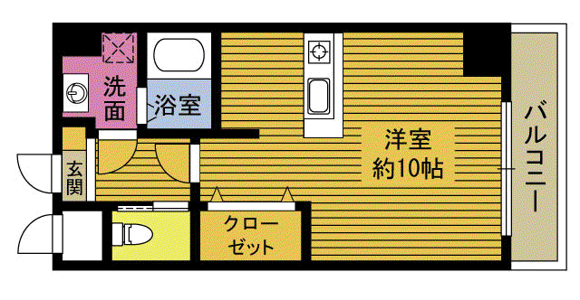 グランドゥール田室(ワンルーム/2階)の間取り写真