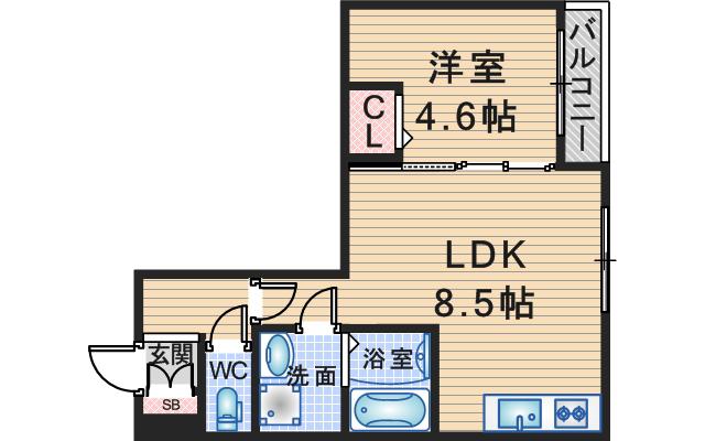 メゾンみけ(1LDK/1階)の間取り写真