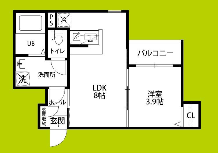 ROBOT HOME 平野(1LDK/2階)の間取り写真