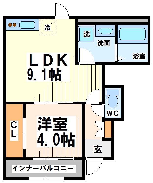 ARIETTA(1LDK/1階)の間取り写真