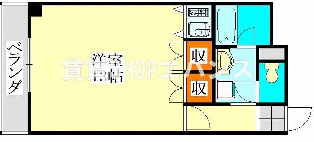 BIG1(ワンルーム/4階)の間取り写真