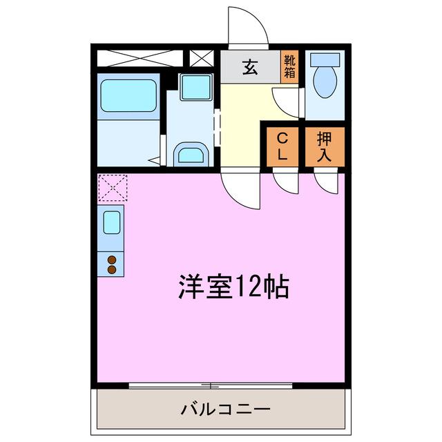 パークハウスタカシ(ワンルーム/3階)の間取り写真