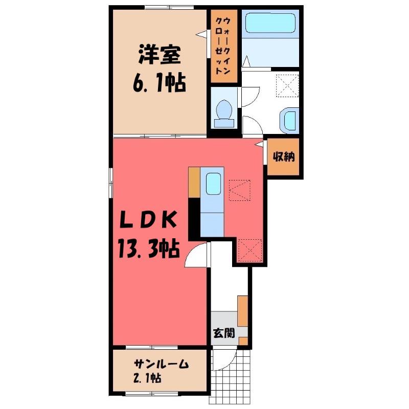 グラシアII(1LDK/1階)の間取り写真