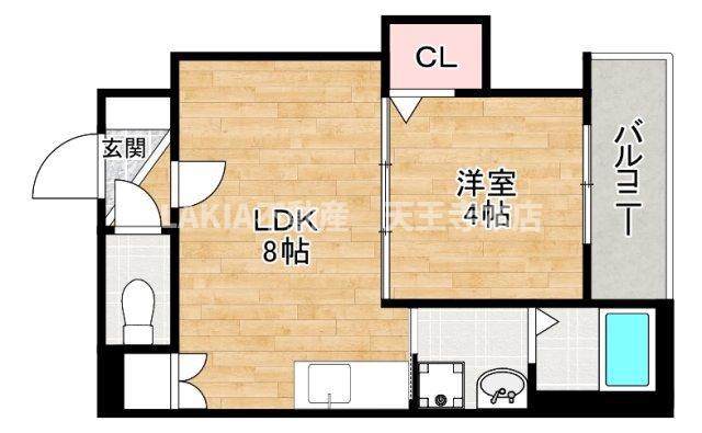 エグレットヒル矢田(1LDK/3階)の間取り写真
