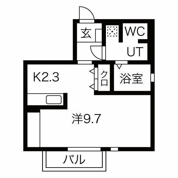 リベルタE(ワンルーム/1階)の間取り写真