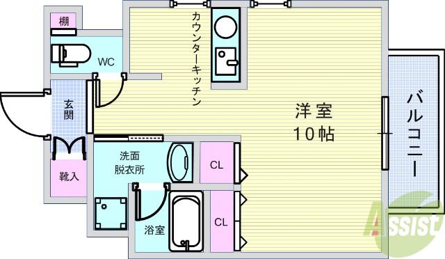 SEPIA新豊中(ワンルーム/7階)の間取り写真
