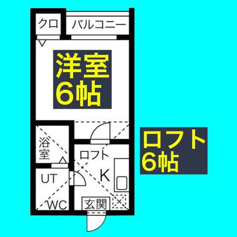 ネスト栄生(1K/2階)の間取り写真