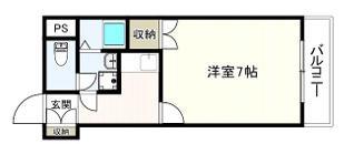 メゾン ドゥ プランタン塚口(1K/3階)の間取り写真