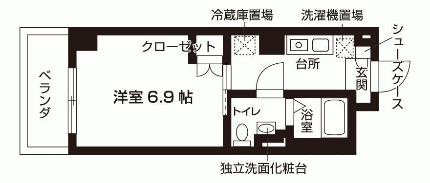 ショルテッツァ京成(1K/5階)の間取り写真