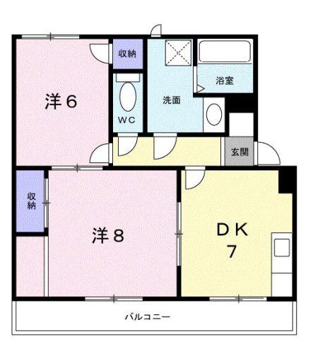 サンハイツ大滝(2DK/3階)の間取り写真