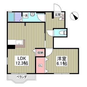マロニエハイツ I(1LDK/1階)の間取り写真