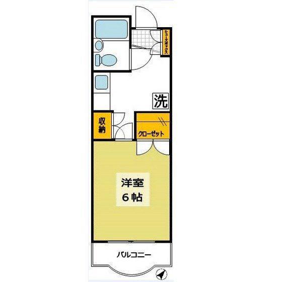 ハセベ椿森コーポ(1K/2階)の間取り写真