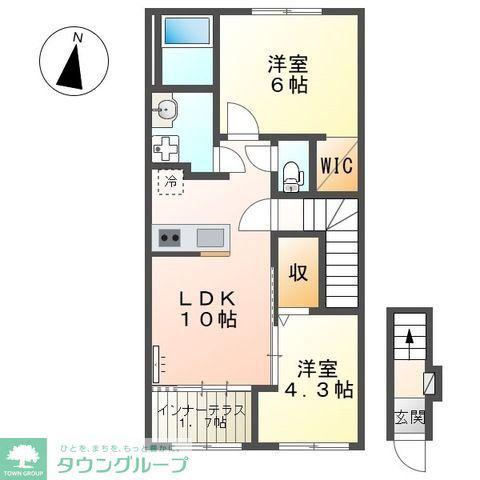 CRARITY(2LDK/2階)の間取り写真