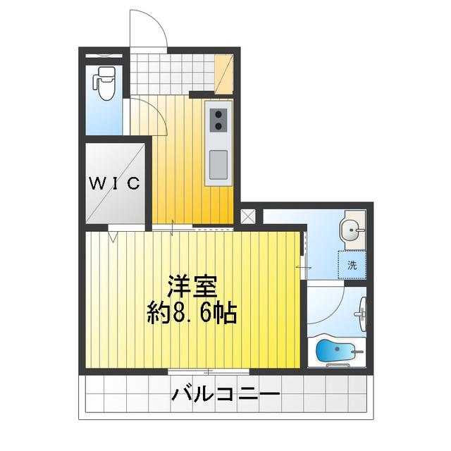 VILLA山城 S(1K/1階)の間取り写真