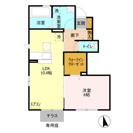 エパティーク トリア(1LDK/1階)の間取り写真