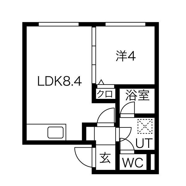 ミラネーゼ大通東 北館(1LDK/2階)の間取り写真