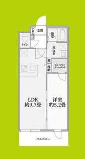 ウェルスクエア万代東(1LDK/2階)の間取り写真