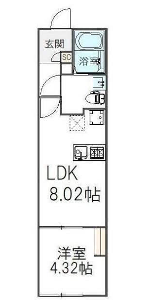 中葛西計画(1LDK/4階)の間取り写真