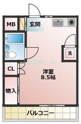 プレステージ藤(ワンルーム/1階)の間取り写真