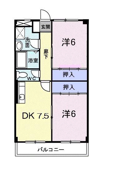 ローレルマンション(2DK/3階)の間取り写真