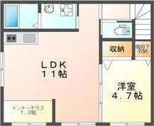 KSRY(1LDK/2階)の間取り写真