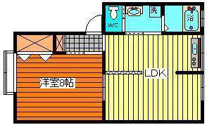 アーバンティTWIN A(1LDK/1階)の間取り写真