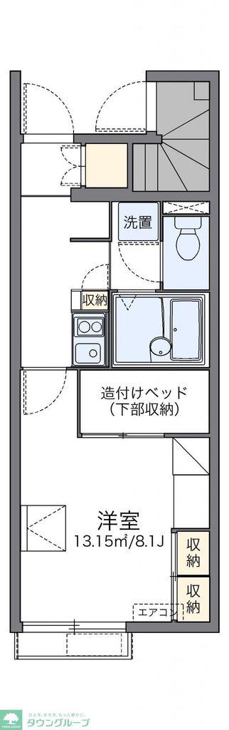 レオパレスエランの森(1K/1階)の間取り写真