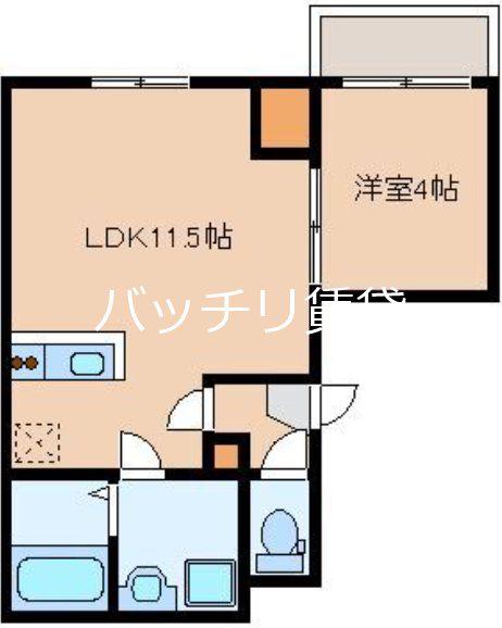SANBATH HALOZAKI(1LDK/3階)の間取り写真