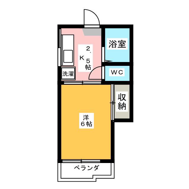 コーポ小穴(1K/2階)の間取り写真