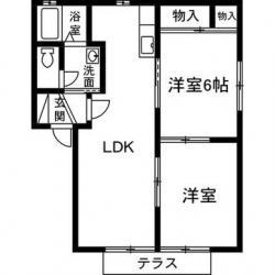 セシリアン(2LDK/2階)の間取り写真