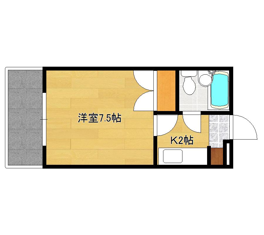 第2コーポ倉本(1K/4階)の間取り写真