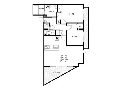 グランヒル宮崎台(2LDK/3階)の間取り写真