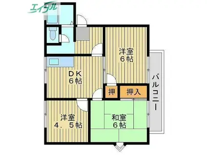 フレグランスラフォーレ(3DK/1階)の間取り写真